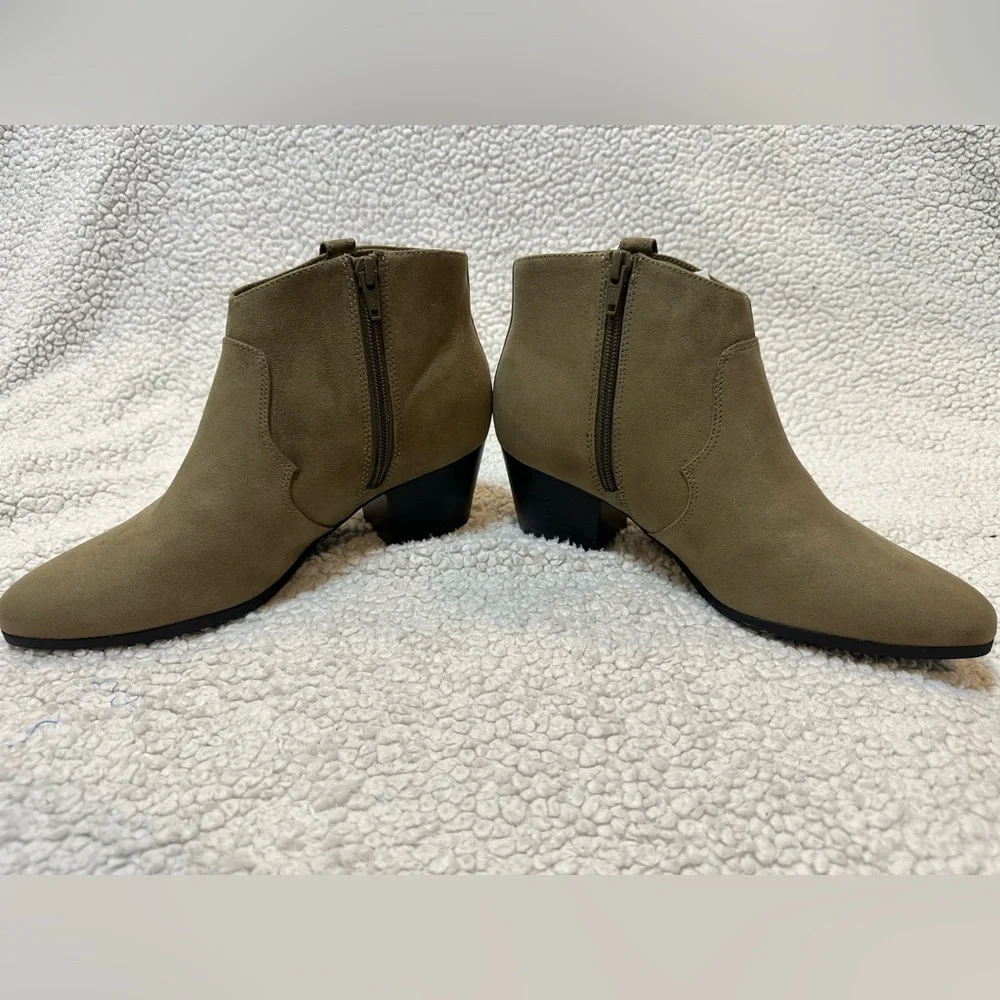 Old Navy Olive Faux-Suede Ankle Boots